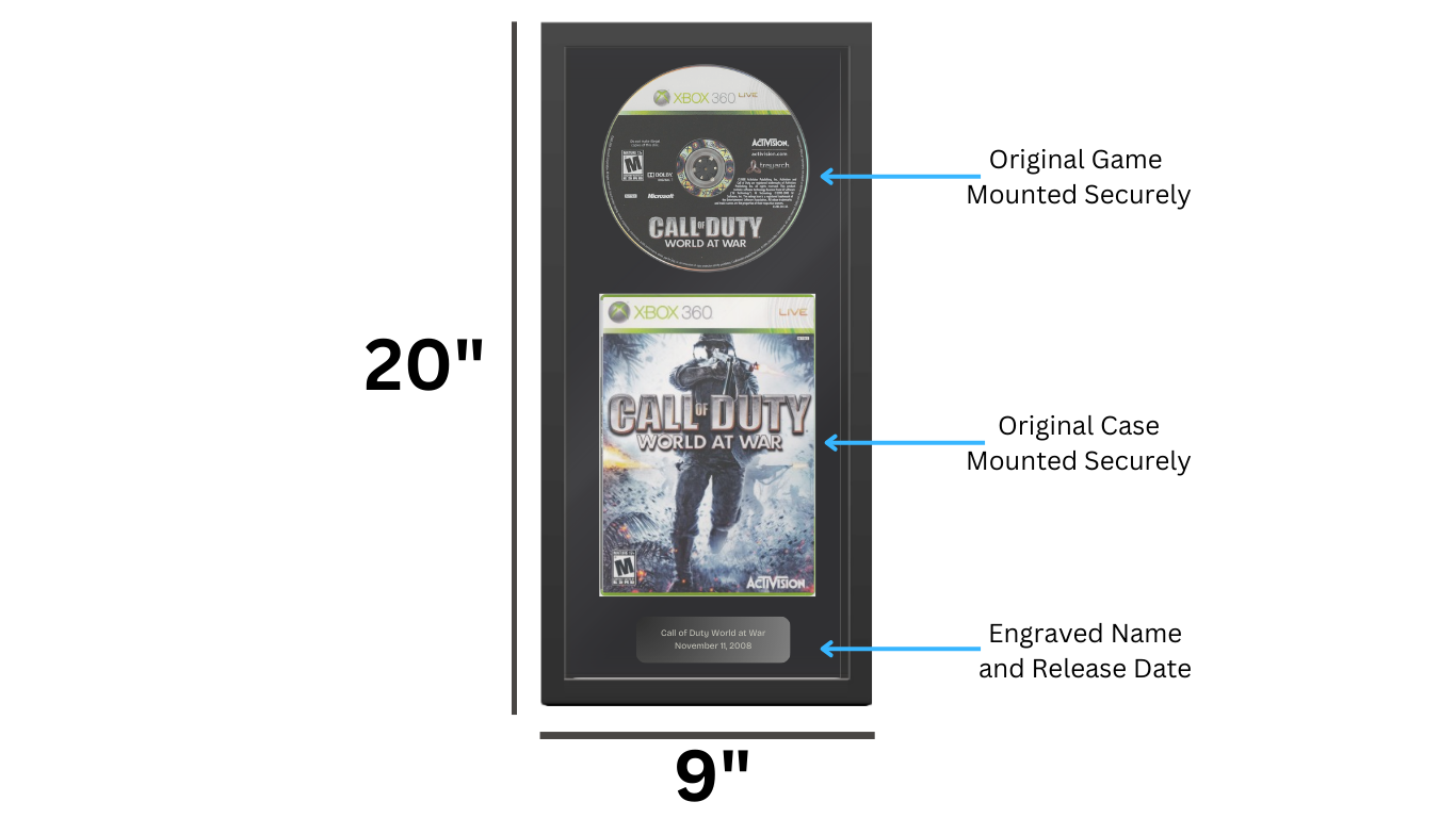 Call of Duty World at War Custom Display Shadowbox - Xbox 360 or PS3